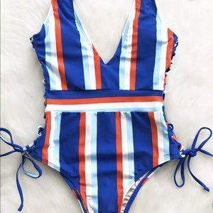 “Street Chic” Sexy Striped One-Piece Swim Suit